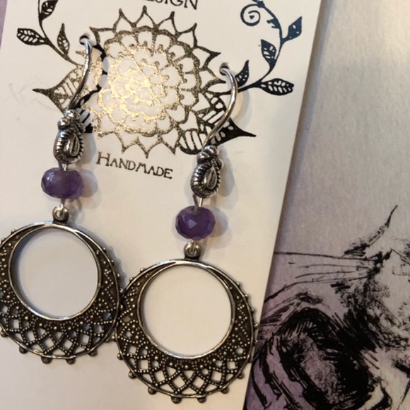 Amethyst Statement Earrings - Picture 4 of 8